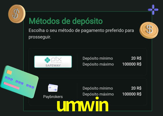 O cassino umwin oferece uma grande variedade de métodos de pagamento